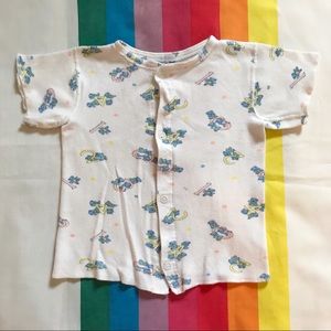 90s Bear Number Print Snap T Shirt